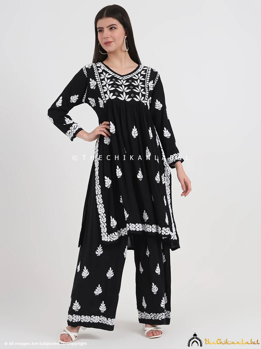 Black Modal Chikankari Kurti