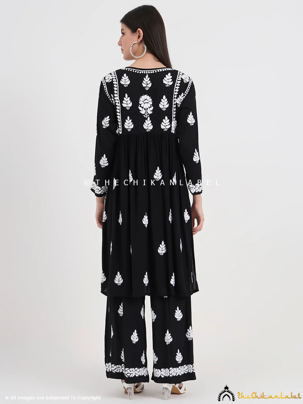 Black Modal Chikankari Kurti - Image 3