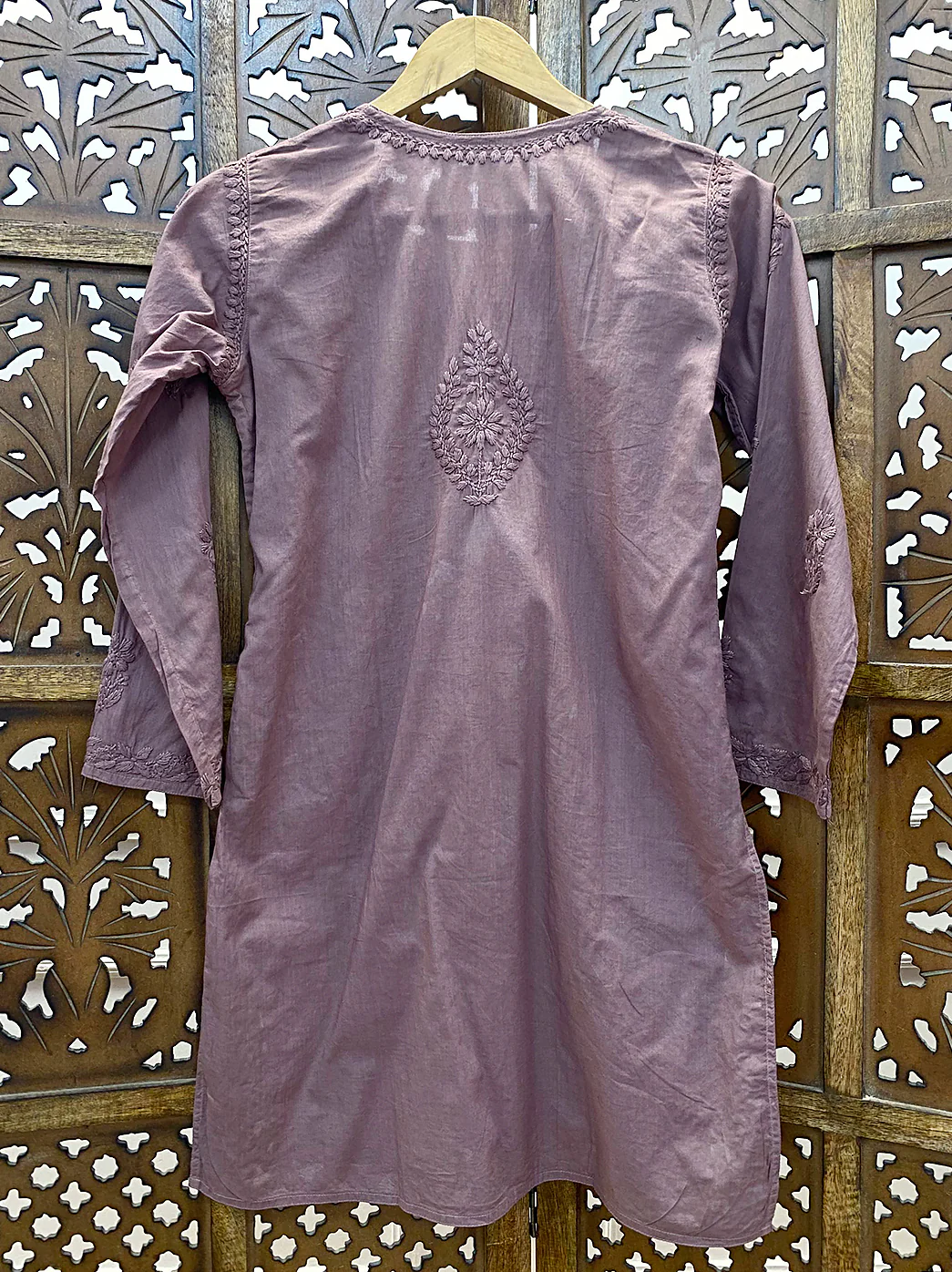 Choco Cotton Chikankari Short Kurti - Image 4