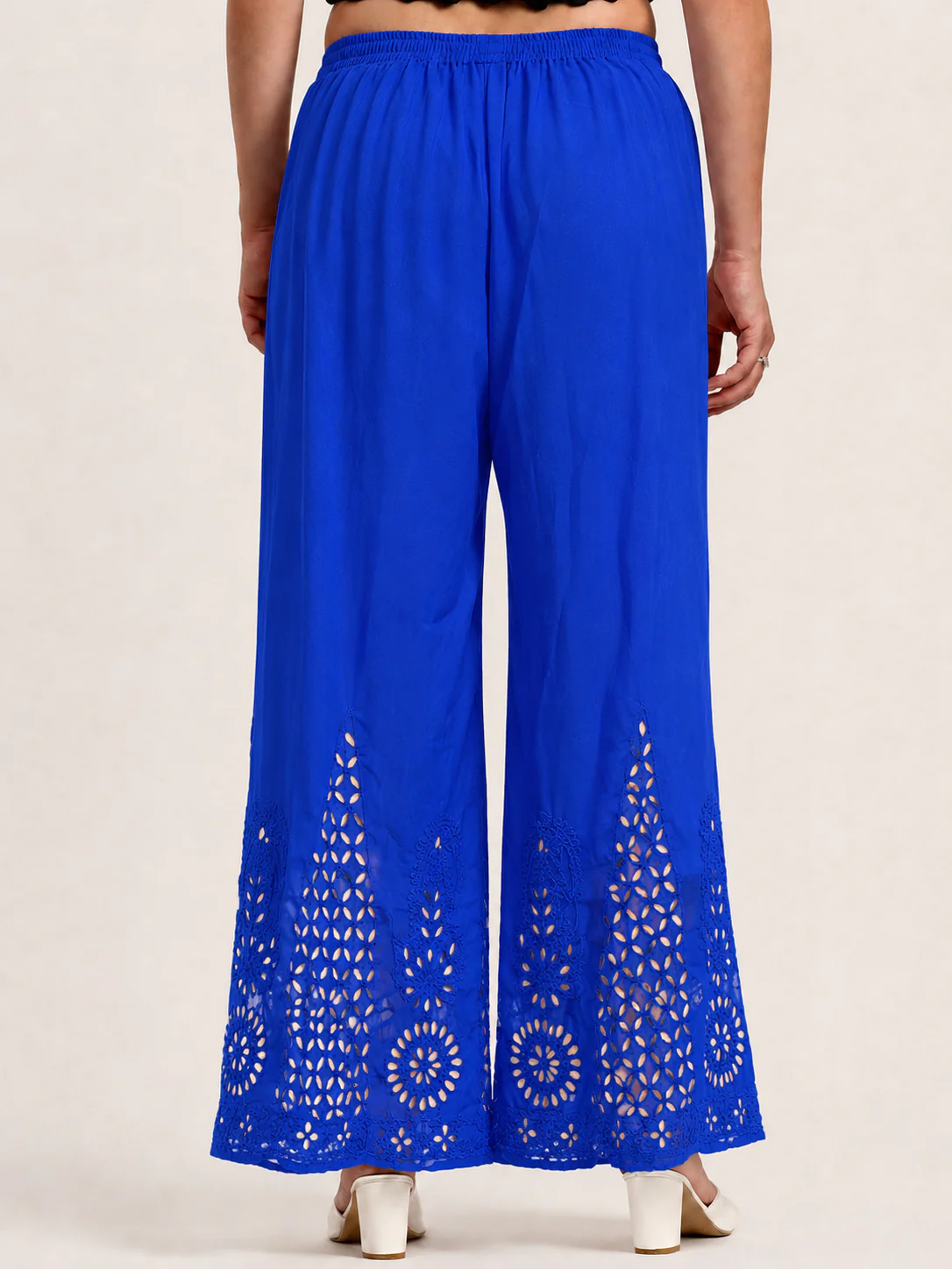 Georgette Chikankari Gota Patti Sharara - Blue - Image 4