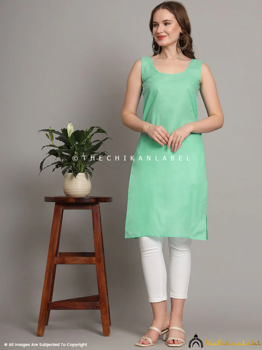 light green cotton inners for kurtis kurta 1