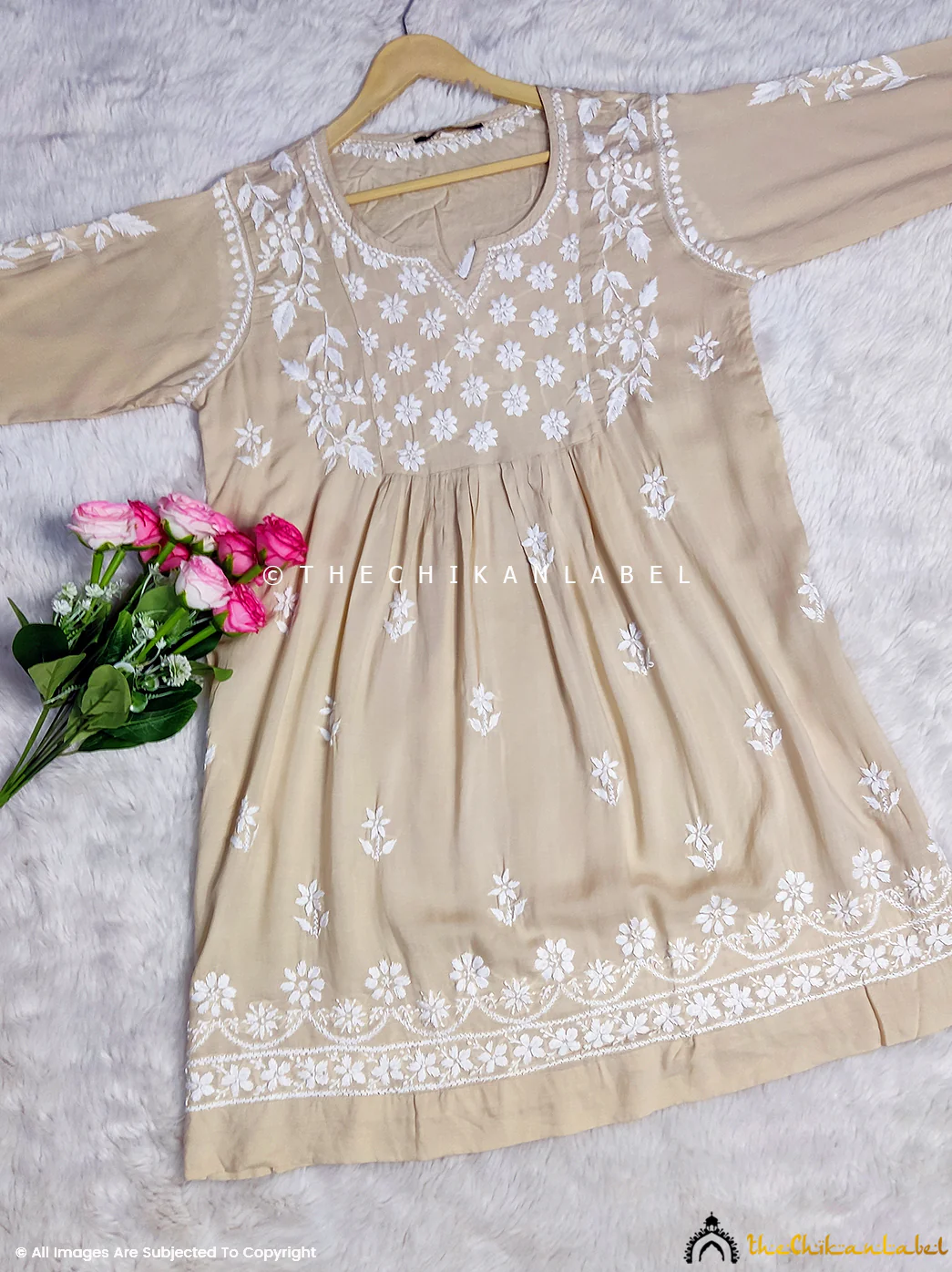 Sky Blue Navya Modal Chikankari Tunic Top - Image 7