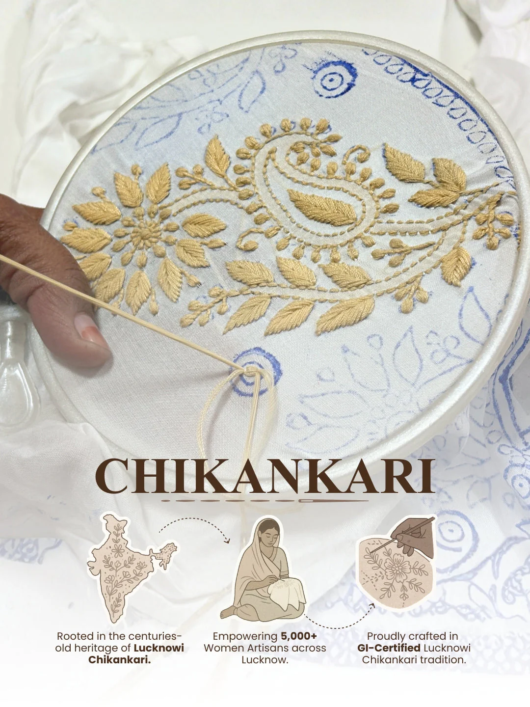 Tara Viscose Chikankari Kurta Set with Dupatta - White - Image 4